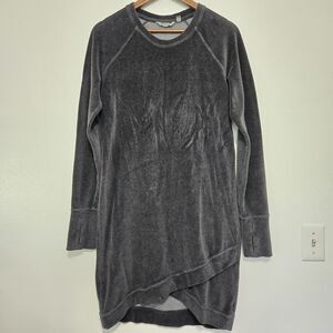 ATHLETA Sweatshirt Dress Size Medium Heather Gray Criss-Cross Athleisure Casual